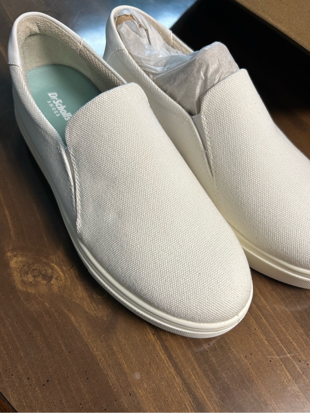 Dr. Scholl's Women’s Size 8.5 White Canvas Slip-On Loafers Madison Cloud 8 1/2